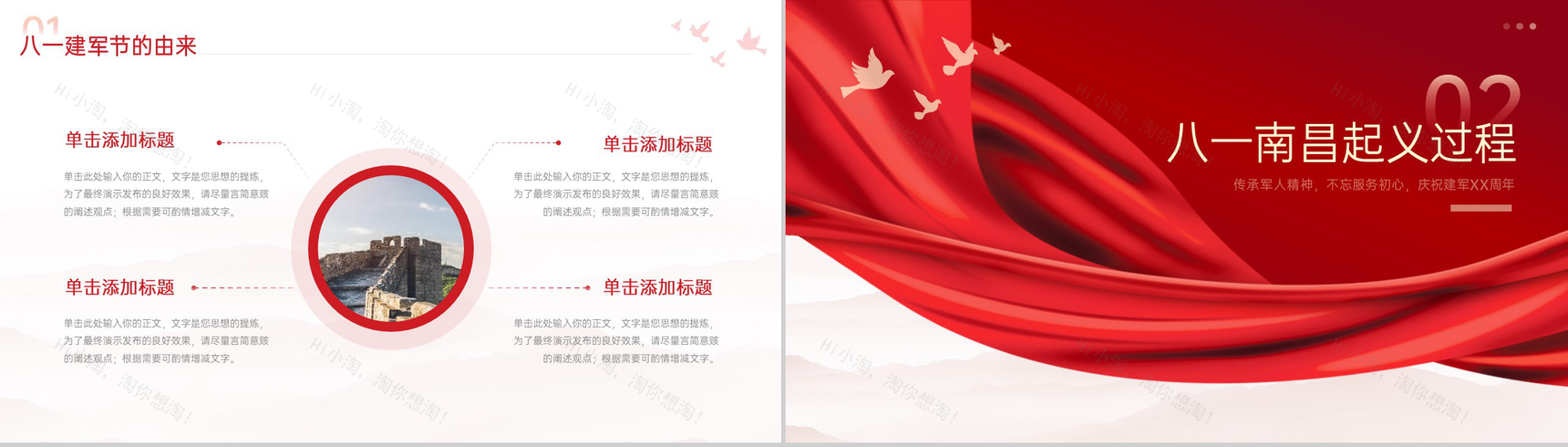 红色简约风传承军人精神不忘服务初心八一建军节周年庆典PPT模板-4
