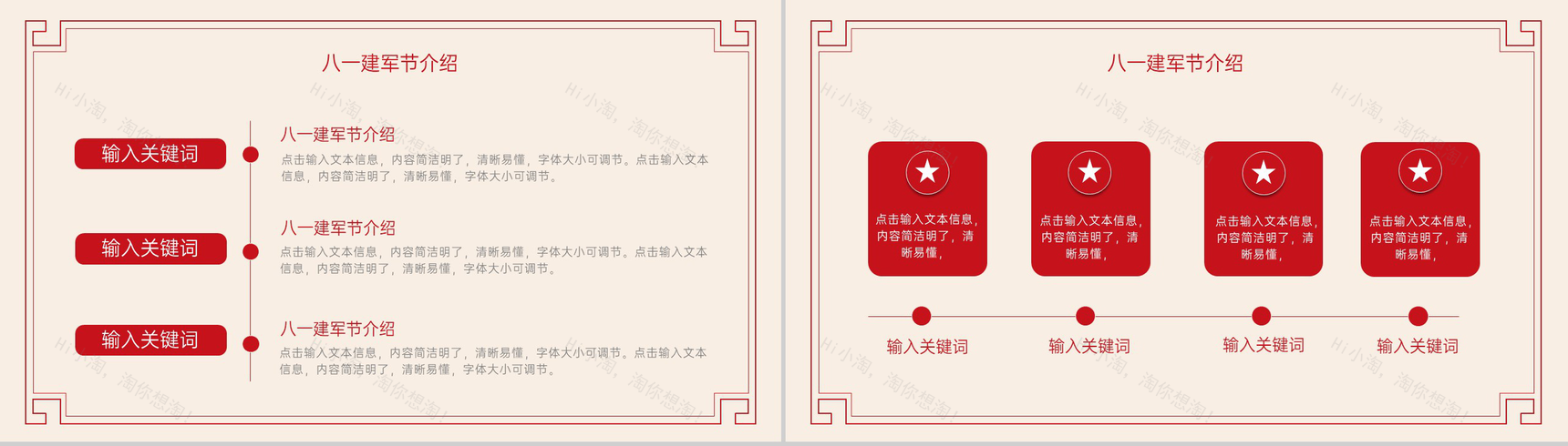 红色简约风铁血铸军魂八一建军节党政军史宣传教育PPT模板-3