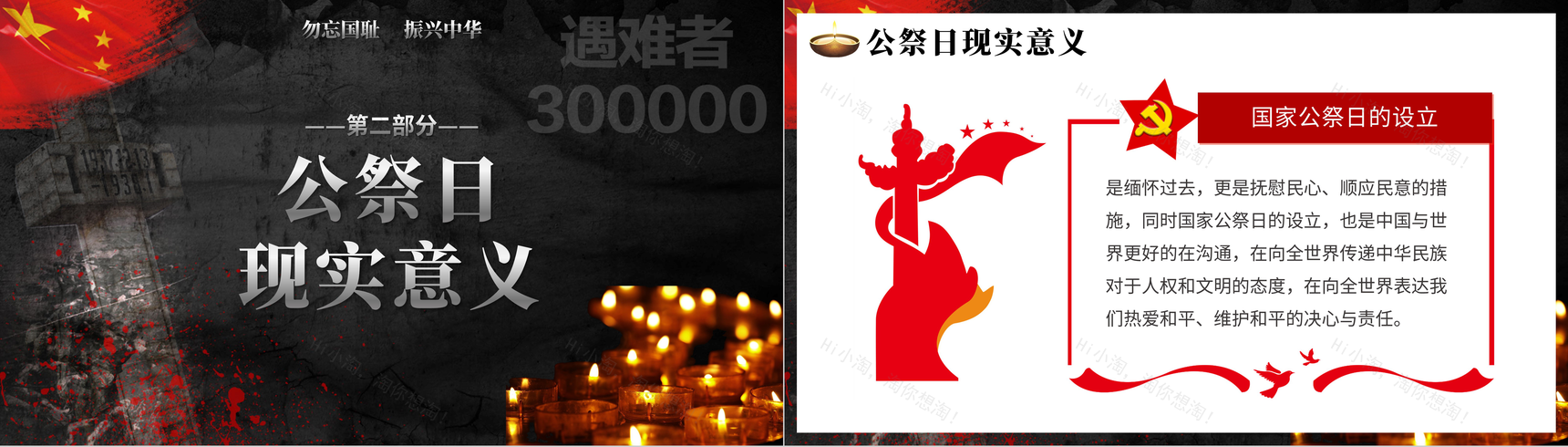 黑色党政风国家公祭日南京大屠杀爱国教育PPT模板-4