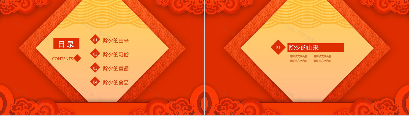 古典中国风除夕节文化介绍节日宣传PPT模板-2