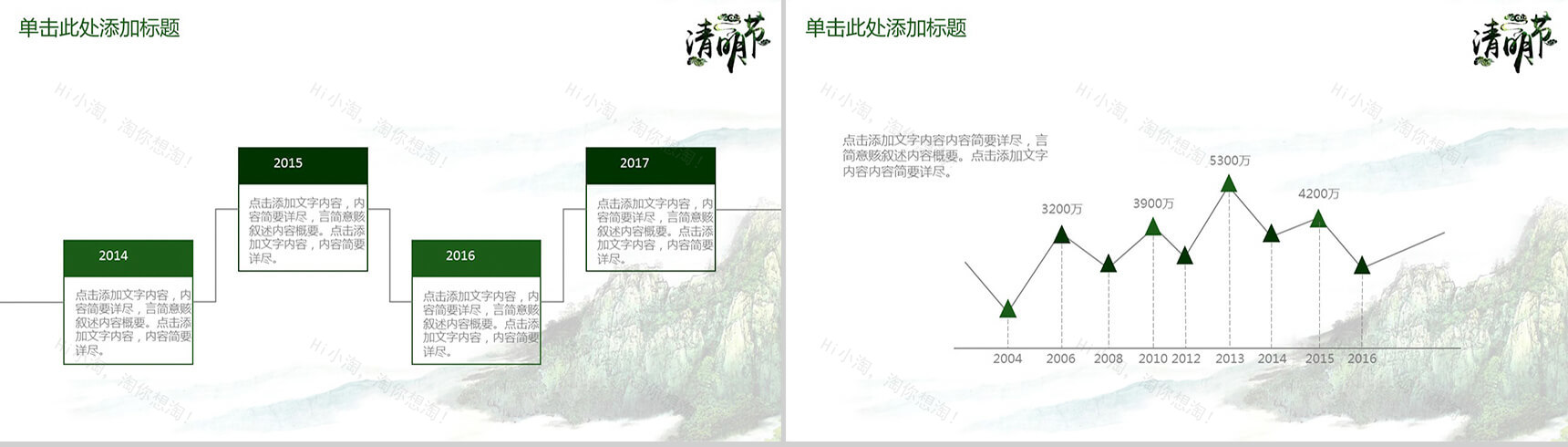 清明节踏青复古清新PPT模板-4