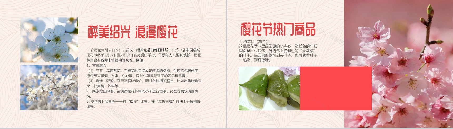 醉美樱花季春天旅游踏青PPT模板-5
