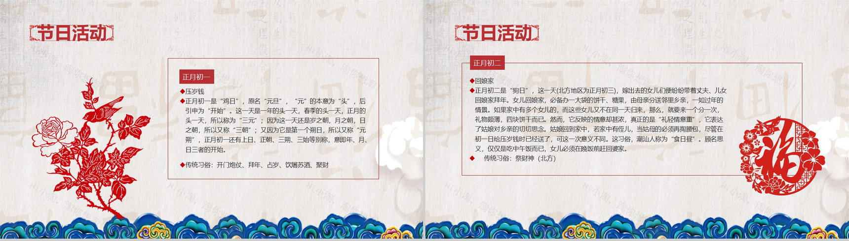 简洁春节习俗传统文化节日庆典PPT模板-10