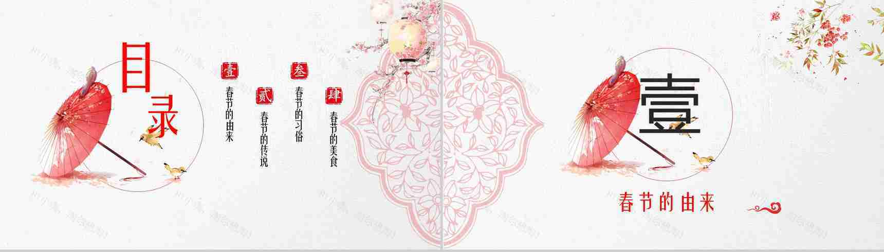 春节文化由来介绍的PPT模板-2