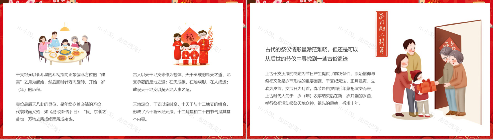 喜庆中国风主题家人团圆除夕节日由来介绍宣传PPT模板-7