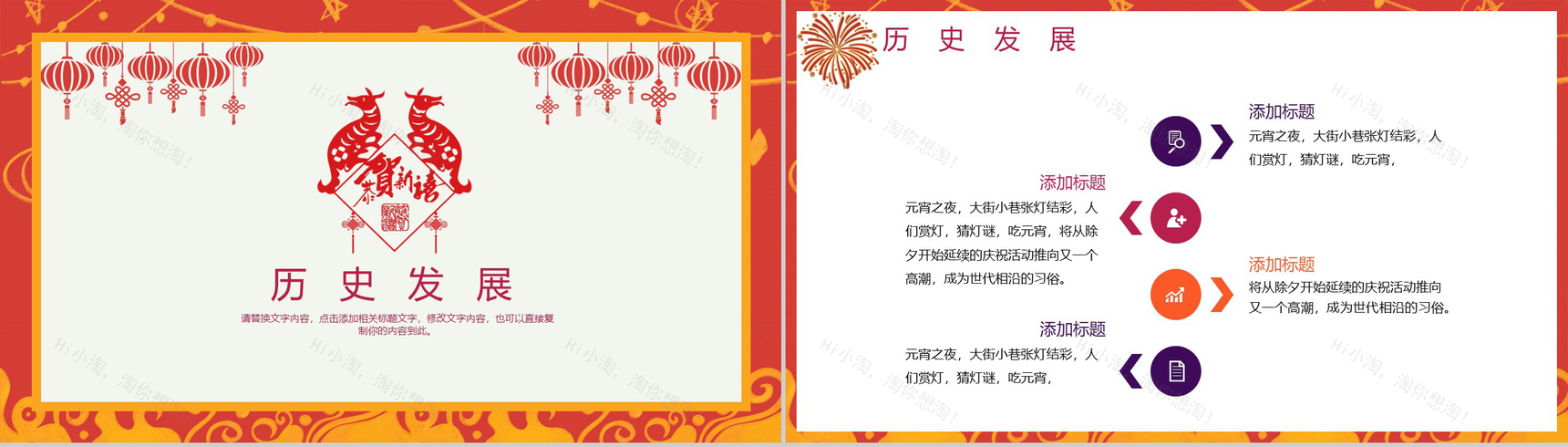 喜庆中国风欢欢喜喜闹元宵元宵节主题宣传介绍PPT模板-5