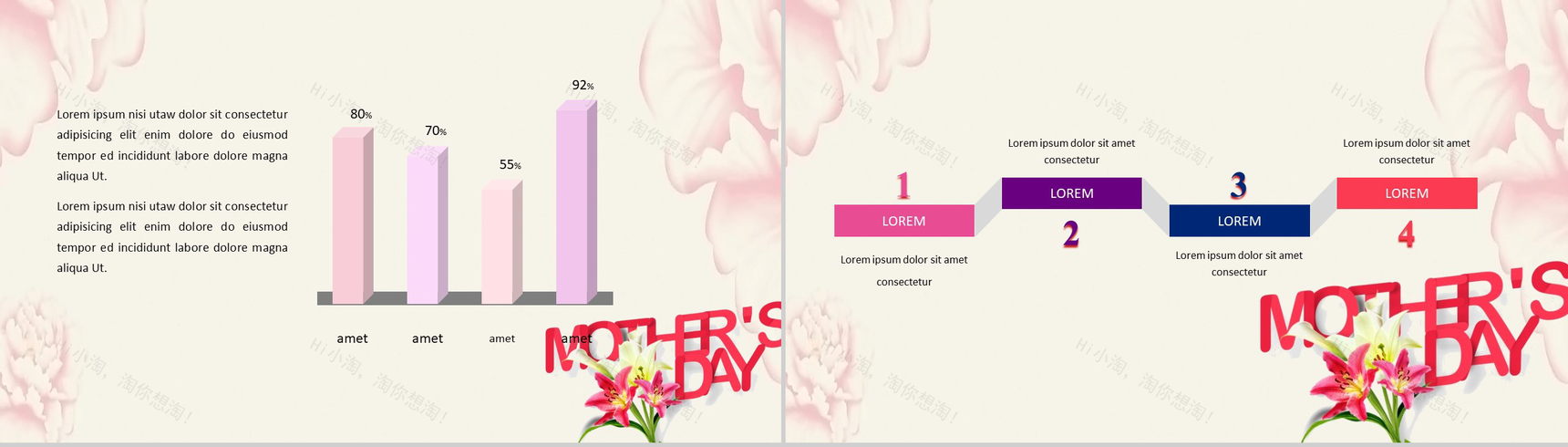 清新唯美爱心浪漫母亲节活动策划汇报总结PPT模板-6