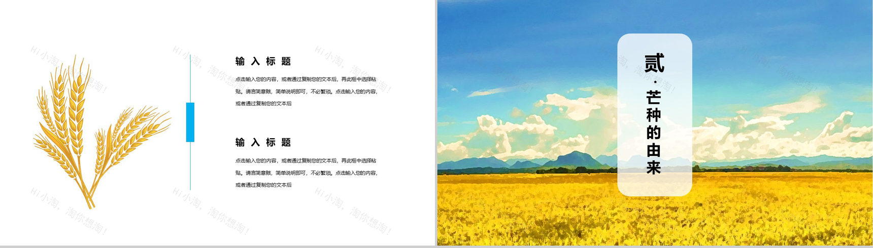 中国传统二十四节气芒种习俗PPT模板-4