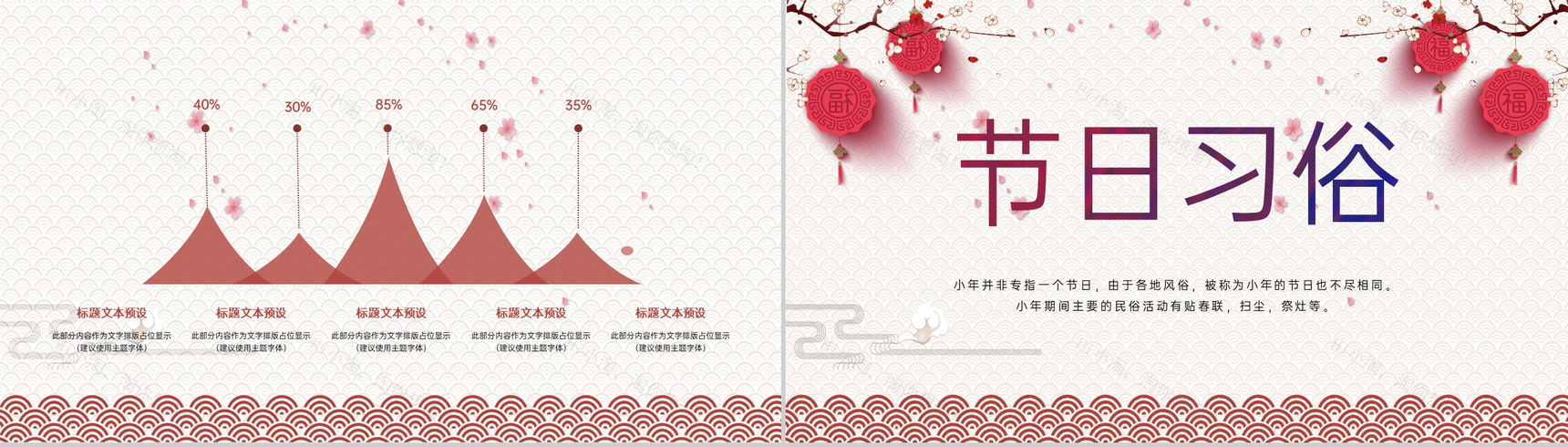 红色温馨中国风各地方欢庆过小年习俗文化介绍PPT模板-7