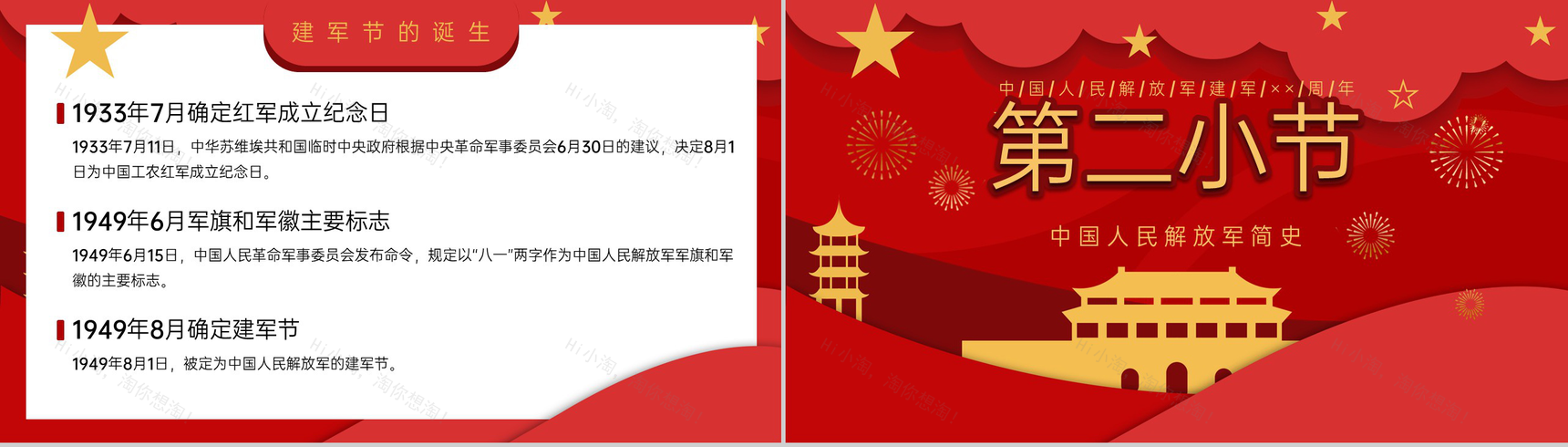 红色简约风八一建军节铁血铸军魂志气在人心专题课件PPT模板-4