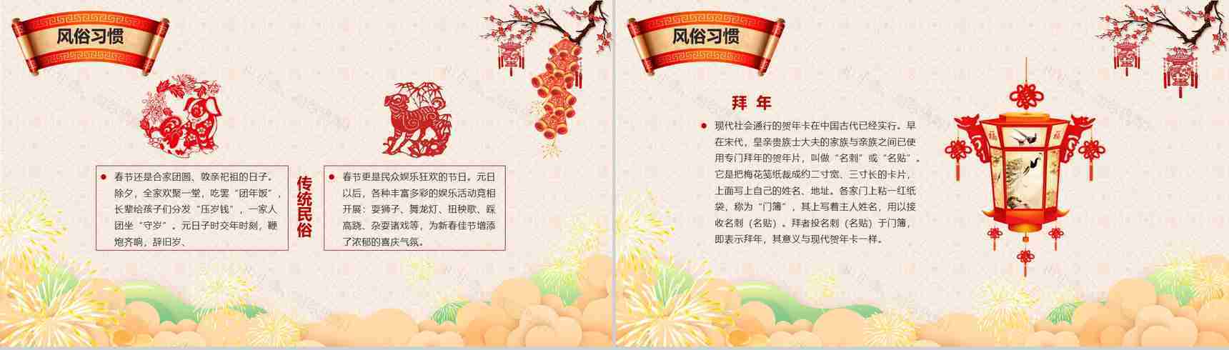 中国传统节日之春节习俗介绍主题班会PPT模板-8