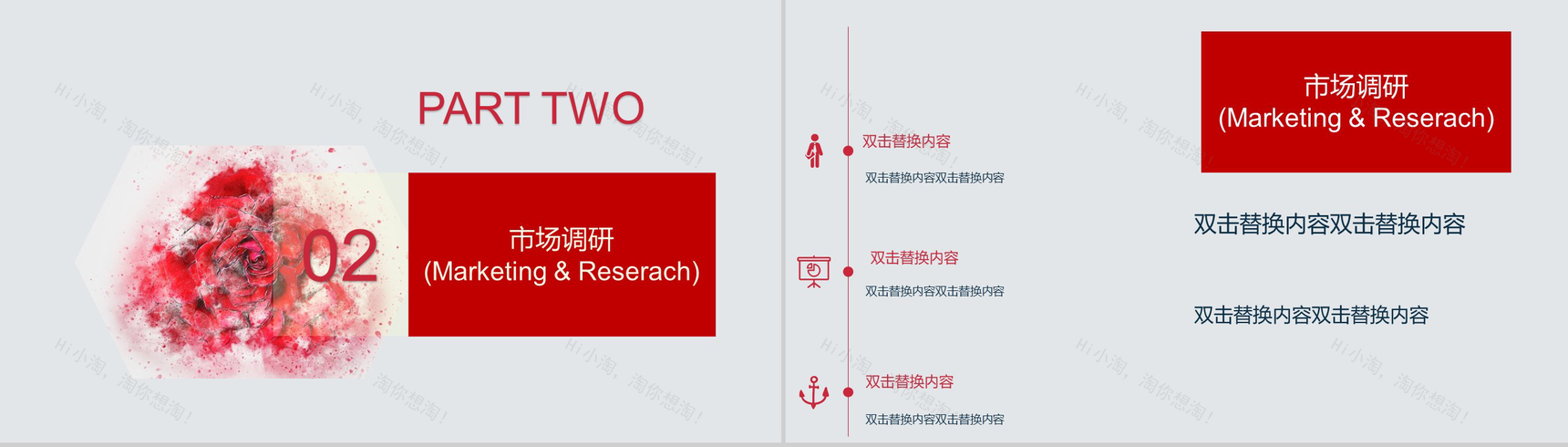 浪漫水墨玫瑰七夕婚礼活动策划汇报PPT模板-5