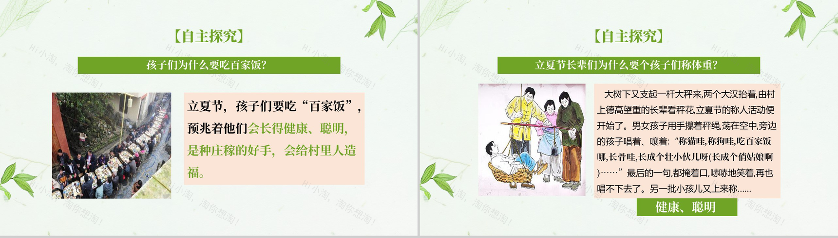 唯美清新夏天第一课立夏节到了教学课件PPT模板-5