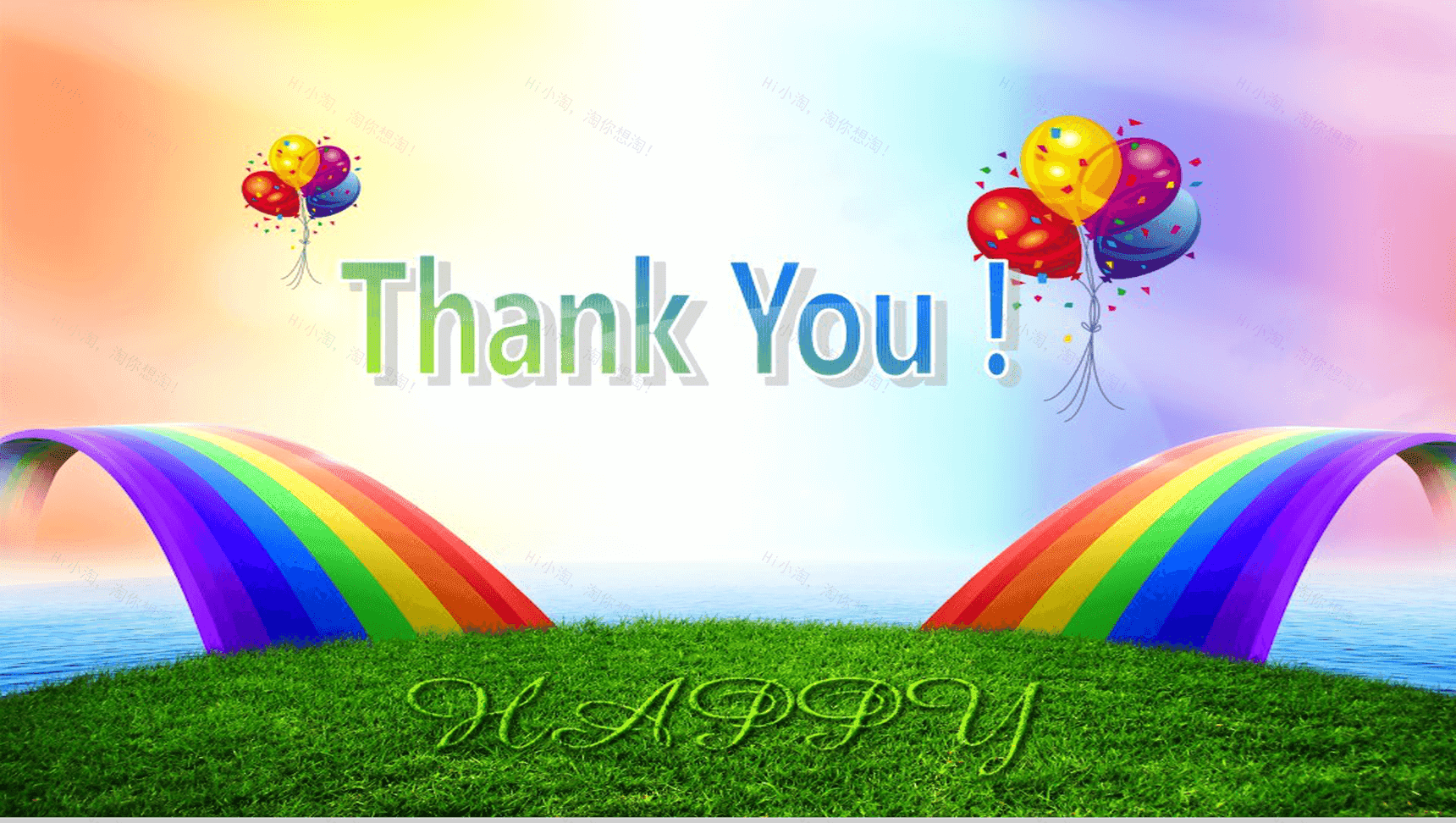 彩色彩虹节日庆典通用PPT模板-23