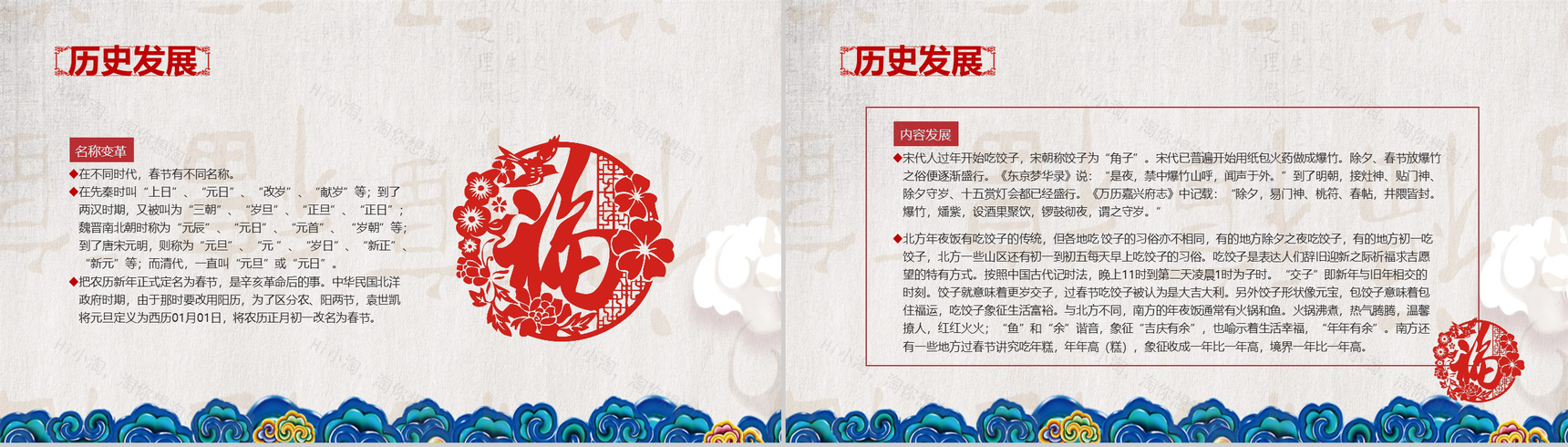 简洁春节习俗传统文化节日庆典PPT模板-4