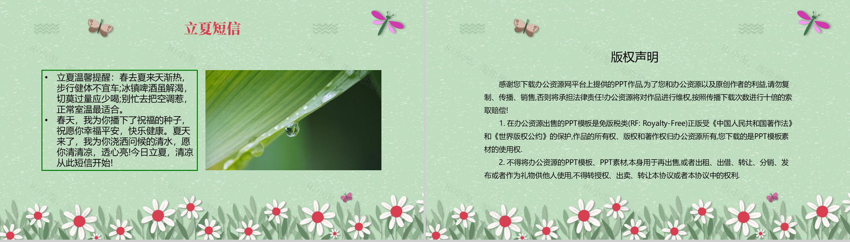 绿色淡雅清新二十四节气之立夏主题班会PPT模板-7