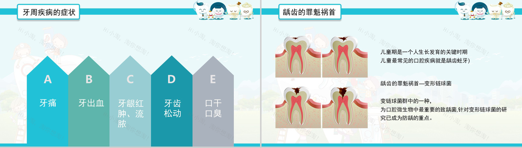 卡通动态全国护牙日主题班会PPT模板-8