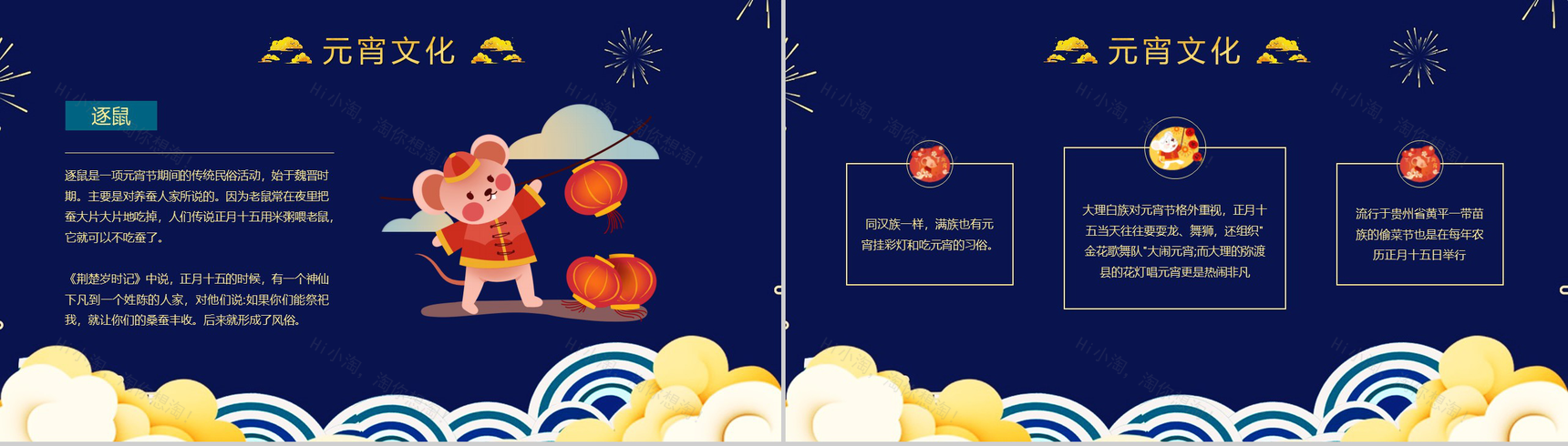 深蓝色中国风传统佳节元宵节习俗文化介绍PPT模板-9