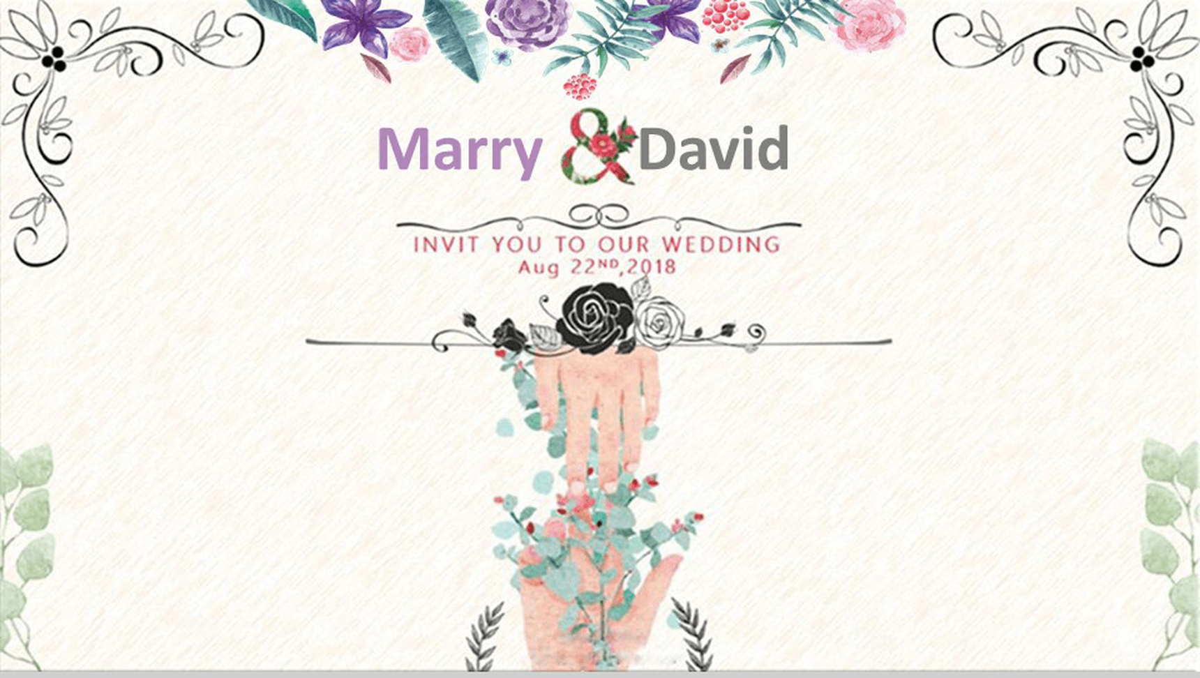 欧式花纹求婚订婚婚礼结婚纪念PPT模板