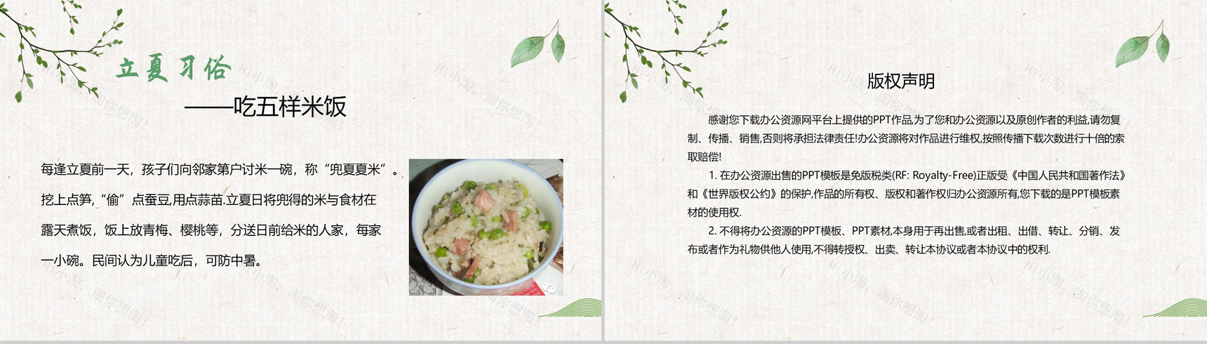 清新传统二十四节气之立夏PPT模板-8