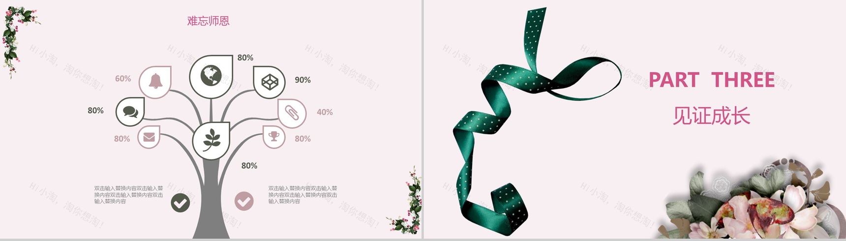 粉色小清新温馨唯美教师节主题班会活动策划PPT模板-7