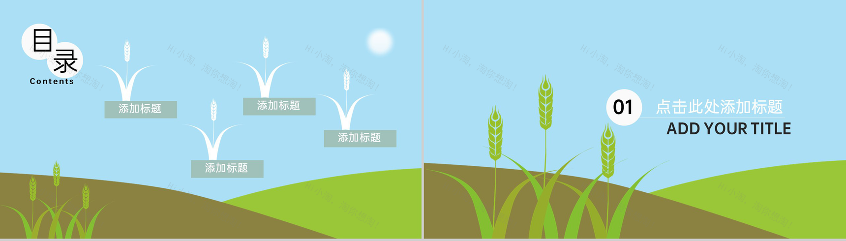 蓝绿色极简清新风小满节气由来简介教育课件PPT模板-2