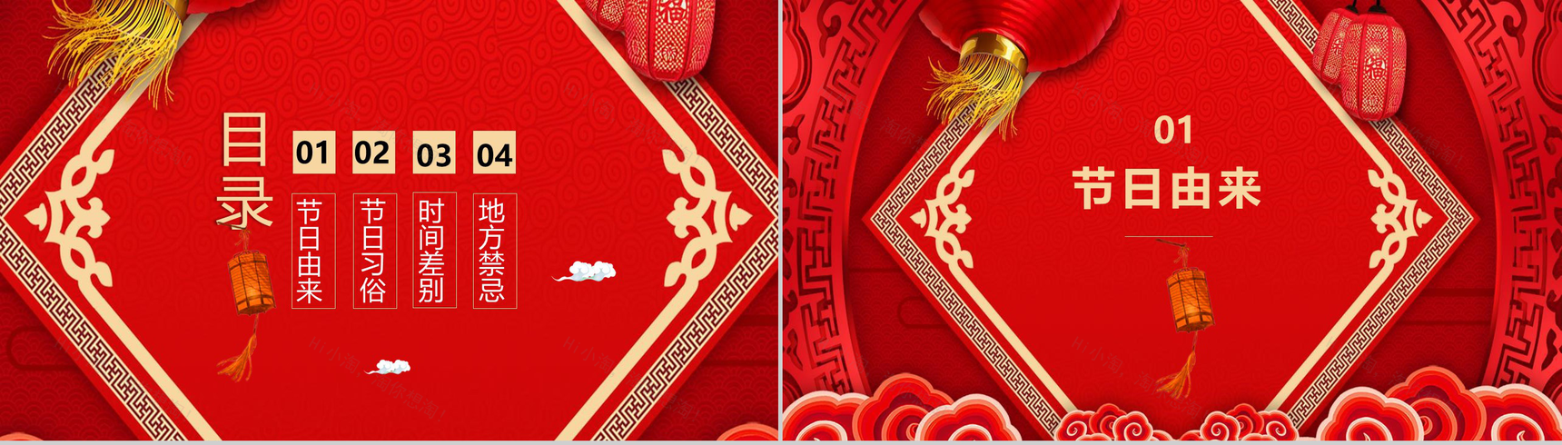 新年小年春节习俗除夕习俗PPT模板-2