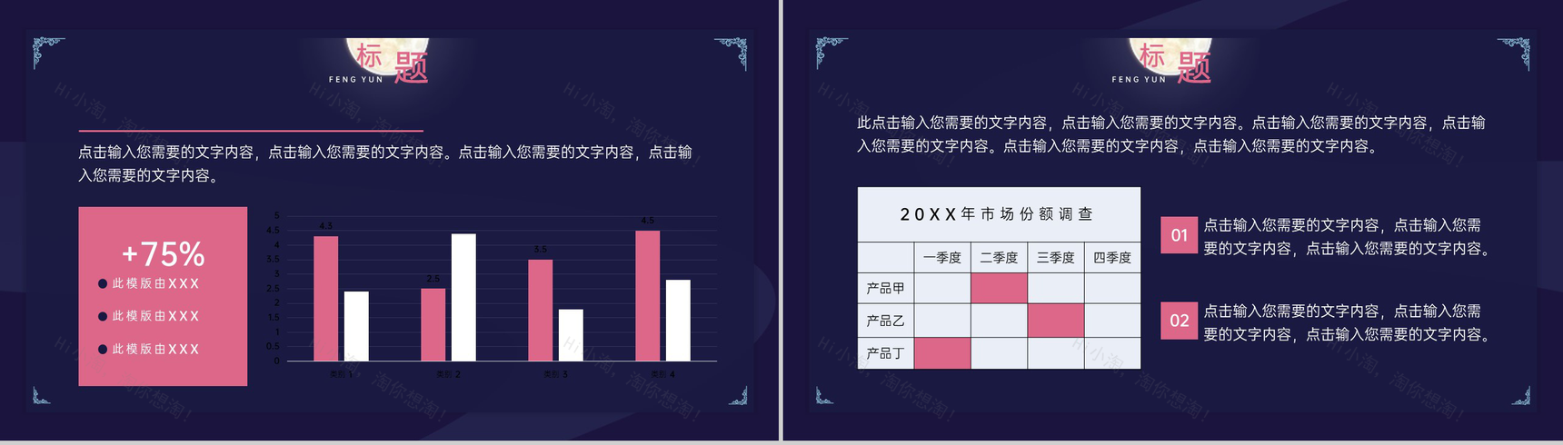 星空蓝中国风传统节日七夕情人节企业策划通用PPT模版-3