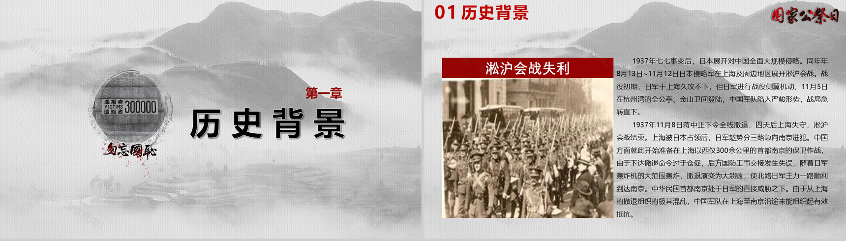 大屠杀死难者国家公祭日PPT模板-2