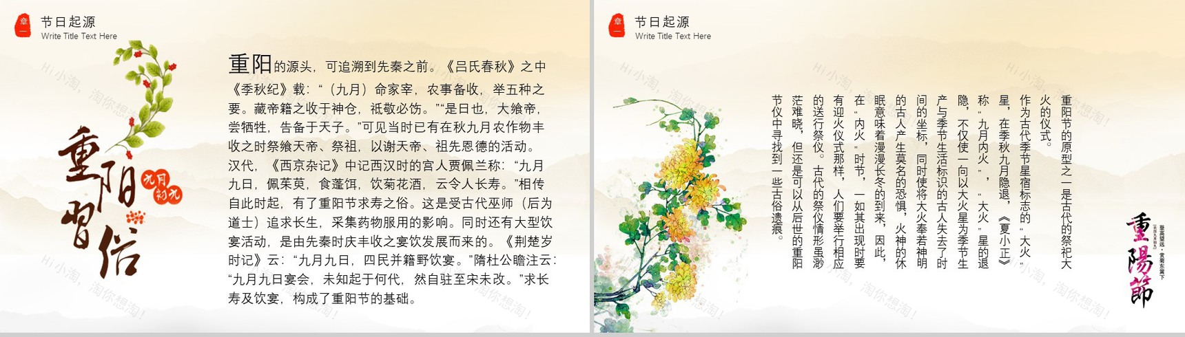 大气中国传统节日重阳节关爱老人PPT模板-3