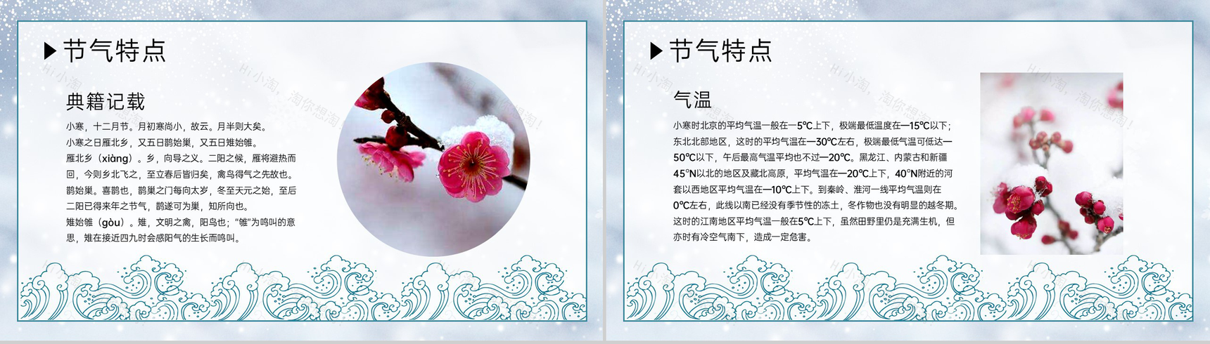 灰蓝中国风二十四节气小寒节气介绍PPT模版-5