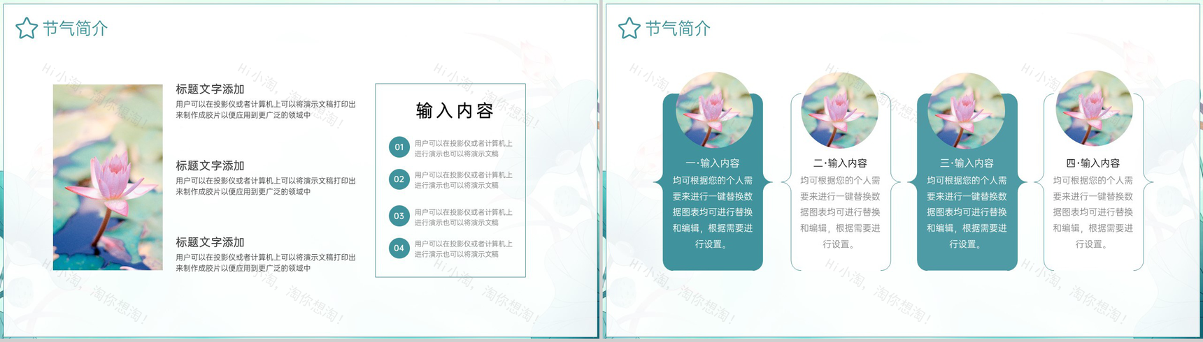 青色中国风二十四节气之夏至节气介绍习俗特点PPT模板-3