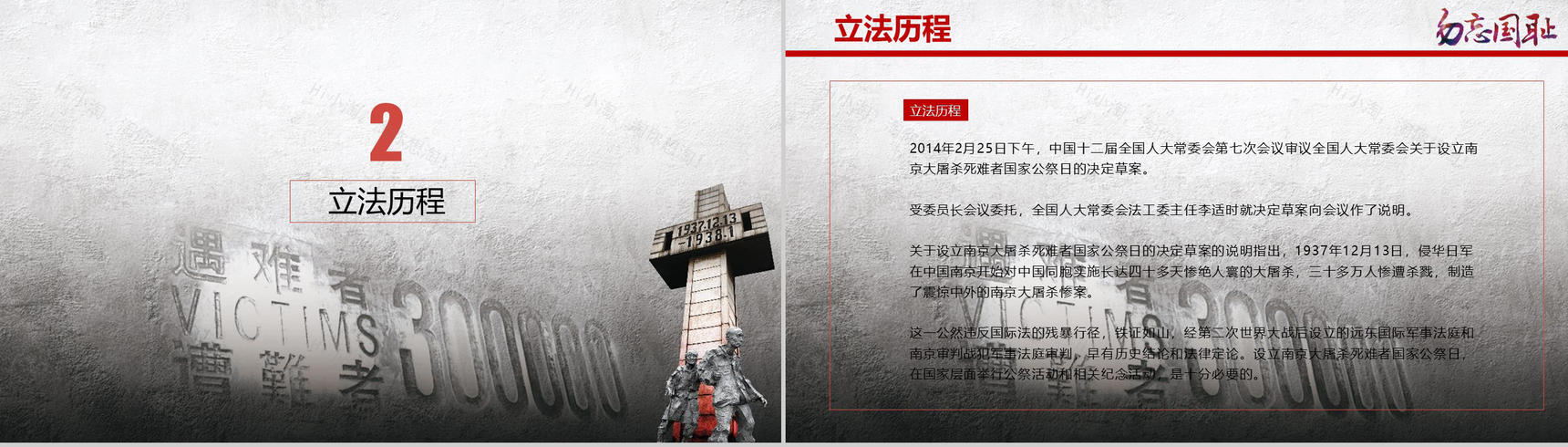 南京大屠杀国家公祭日PPT模板-4