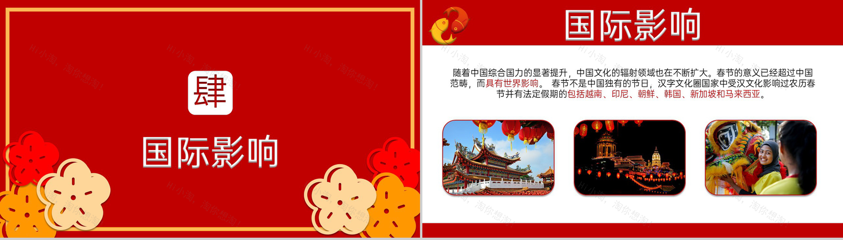 红色中国风传统节日春节除夕节介绍PPT模板-8