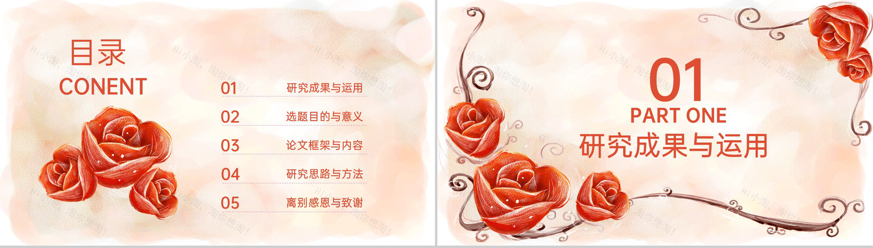 红色文艺清新大学生植物学专业毕业论文答辩PPT模板-2