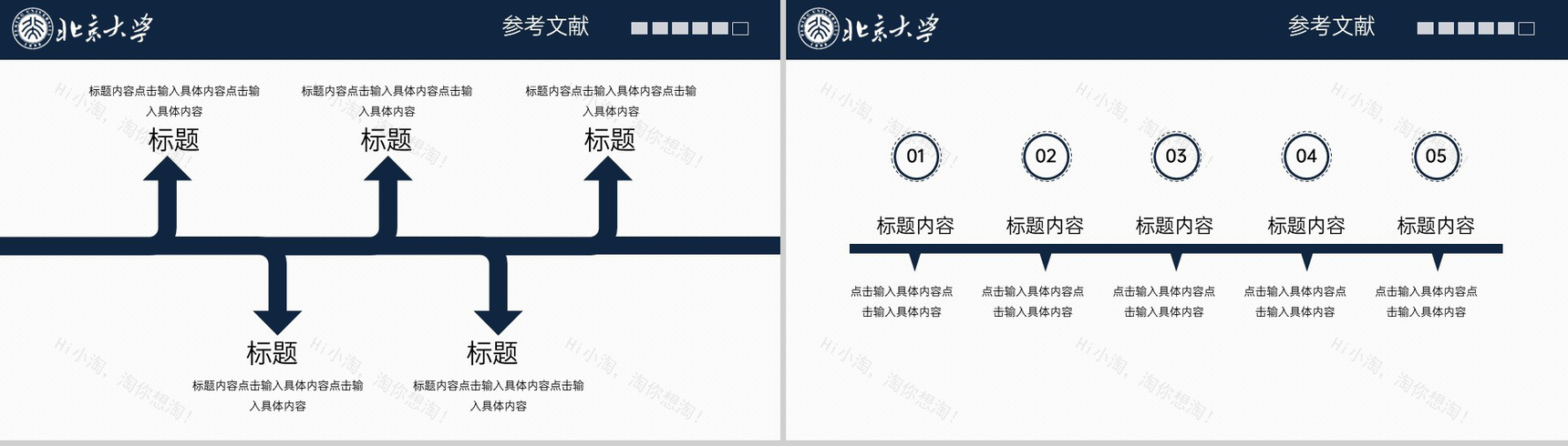 蓝色简约风北京大学毕业论文答辩课题综述PPT模板-19