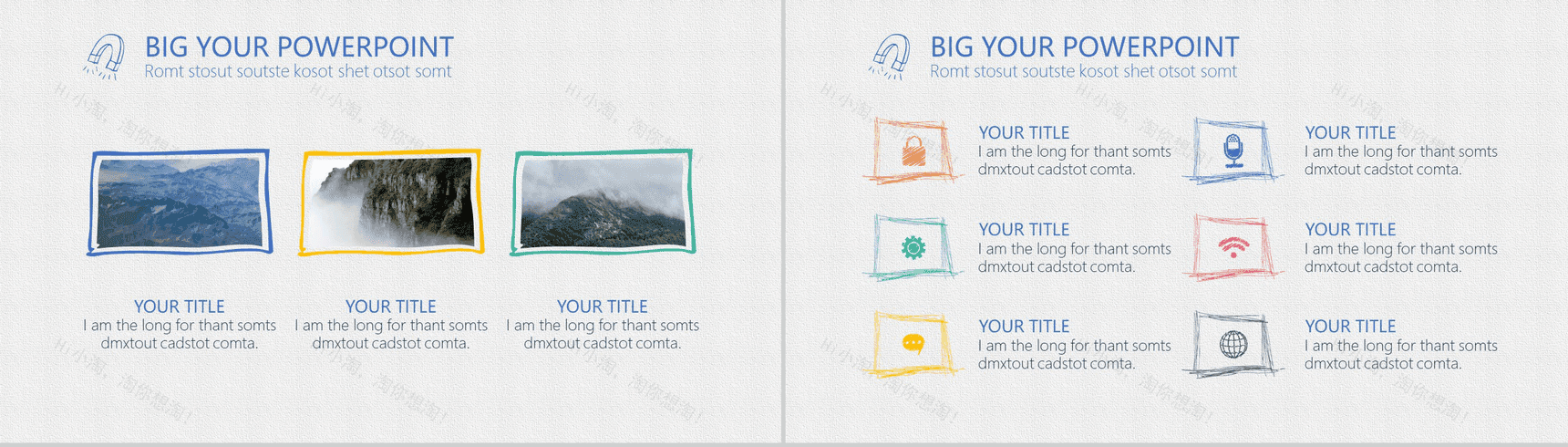 大气欧美手绘商务毕业论文答辩PPT模板-6