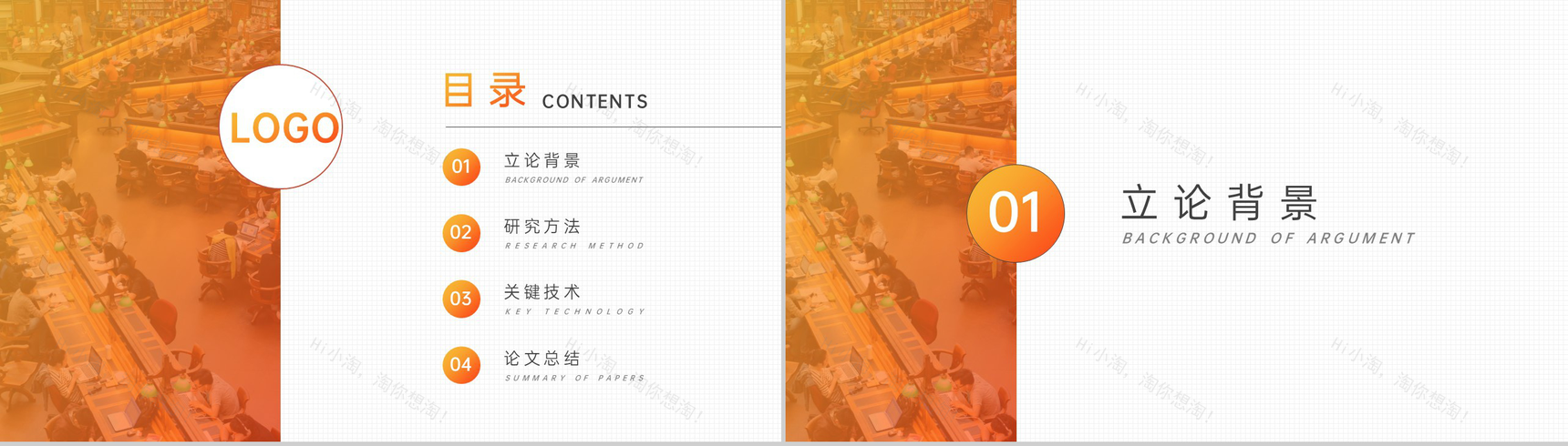 橙色商务风应用语言学专业毕业答辩研究方法展示PPT模板-2
