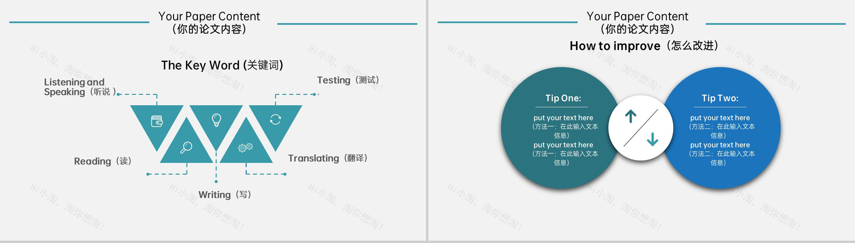 蓝色商务风英语专业论文答辩研究过程及成果PPT模板-11