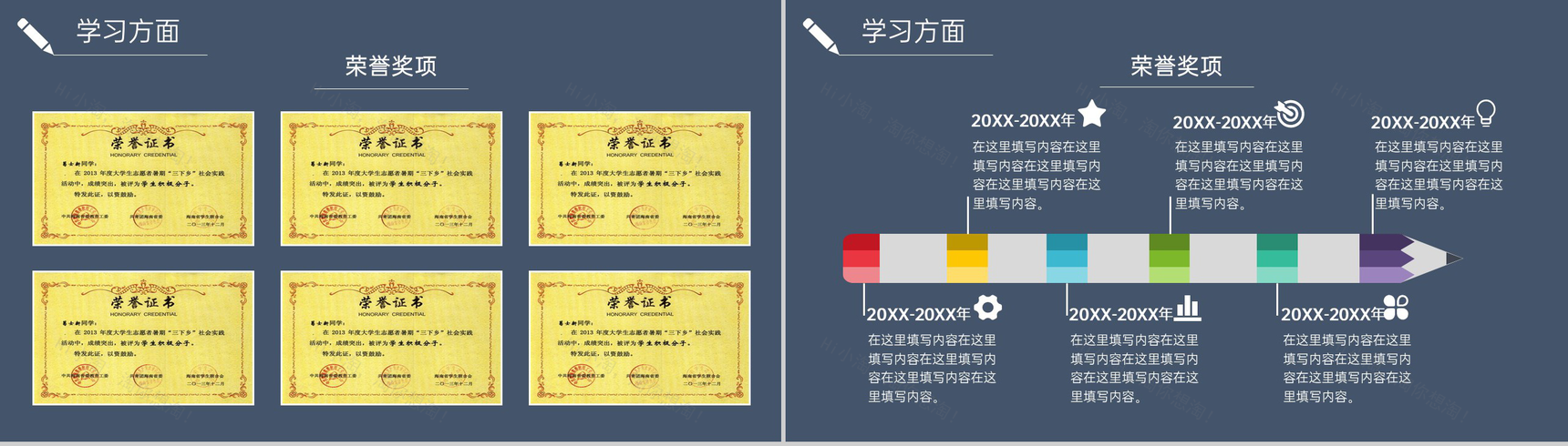 蓝色扁平化奖学金申请答辩荣誉展示PPT模板-4