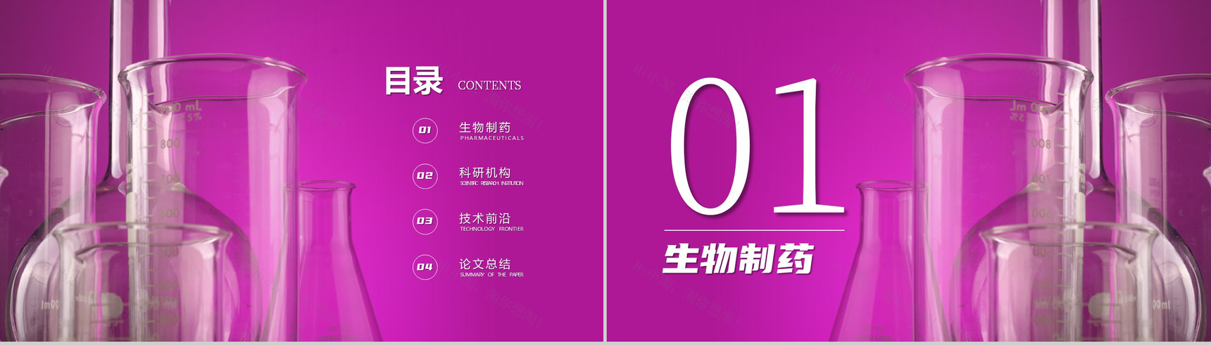 生物制药专业毕业答辩开题报告PPT模板-2