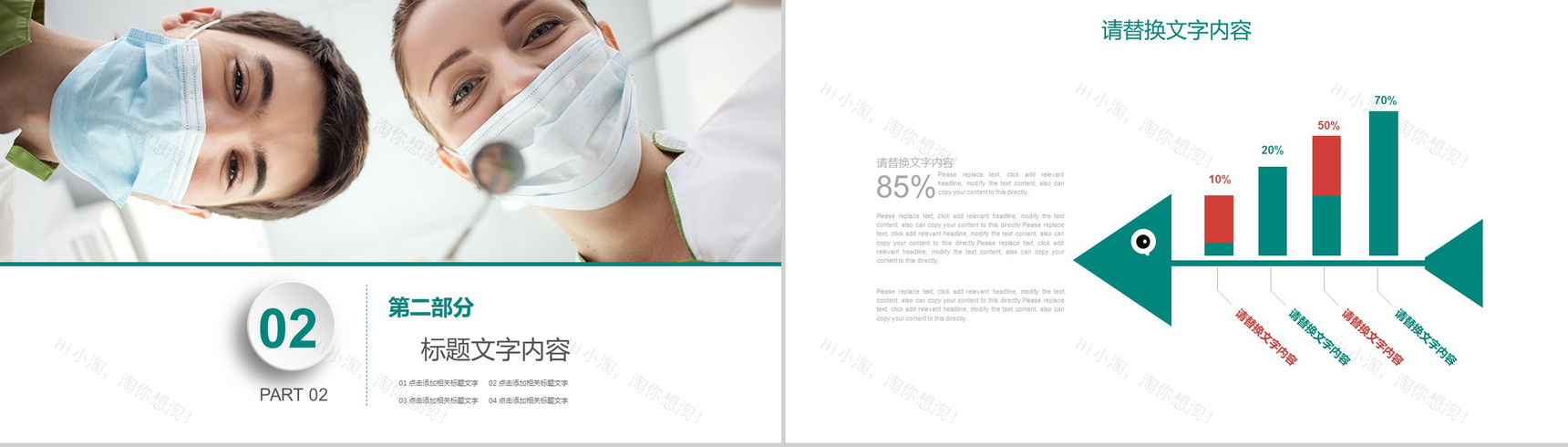 清新牙科医院牙齿口腔医学工作报告PPT模板-5