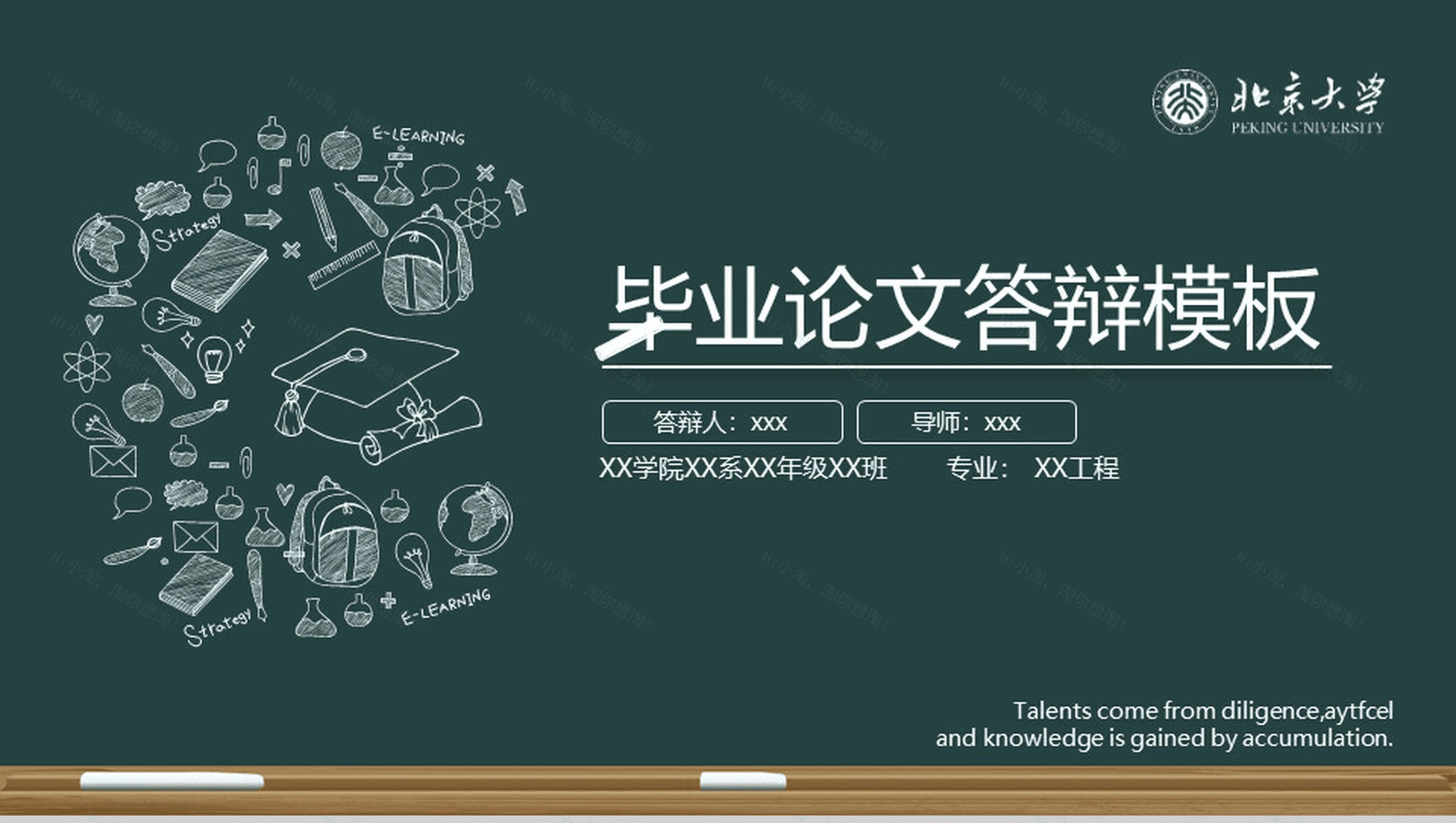 大学校园毕业论文答辩PPT模板-1