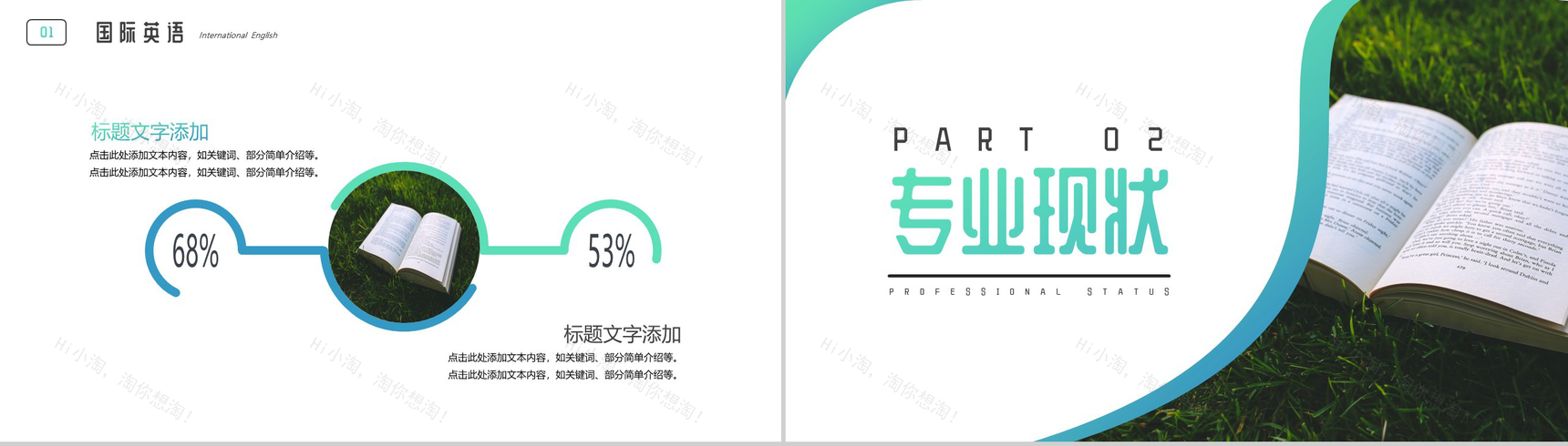 清新简约国际英语专业开题报告PPT模板-4
