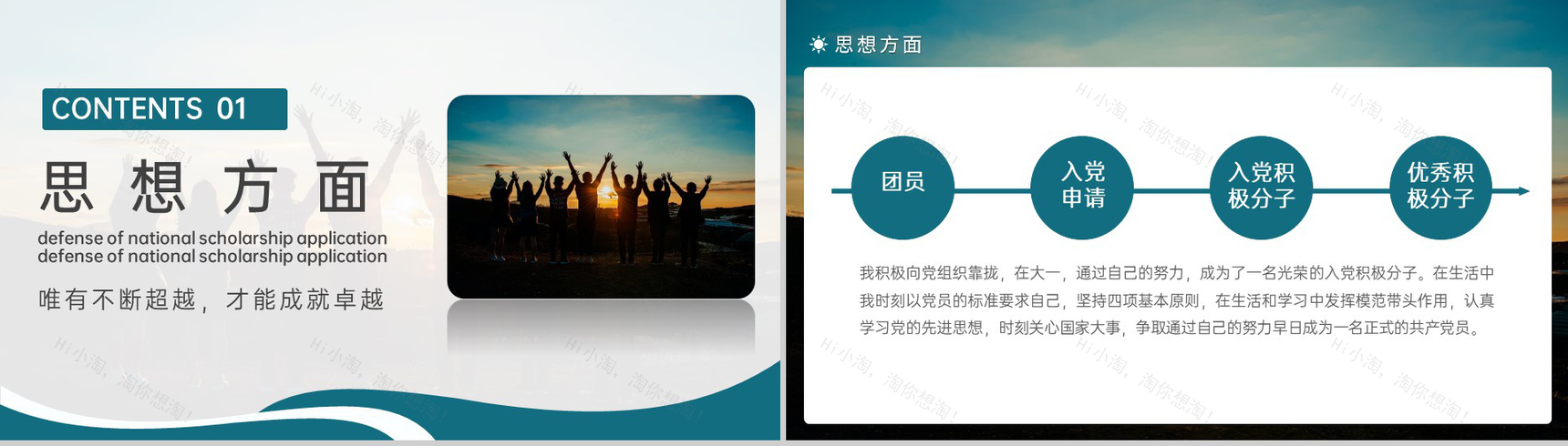 绿色简约国家奖学金申请答辩成绩展示PPT模板-3