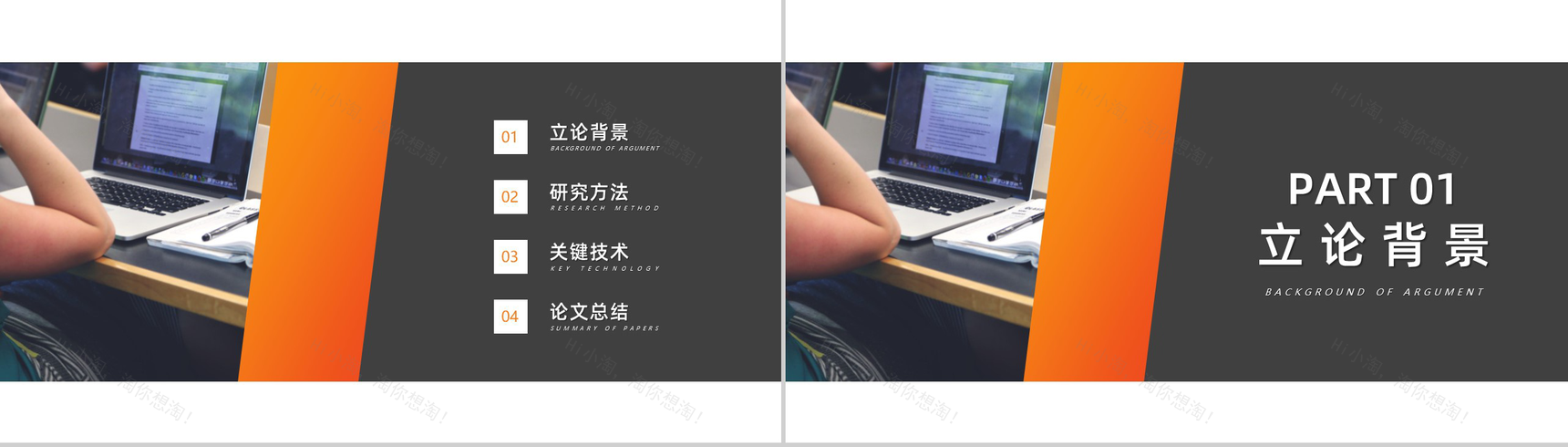 橙黑高校毕业论文答辩通用论文提纲格式PPT模板-2