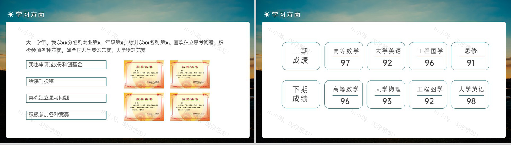 绿色简约国家奖学金申请答辩成绩展示PPT模板-5