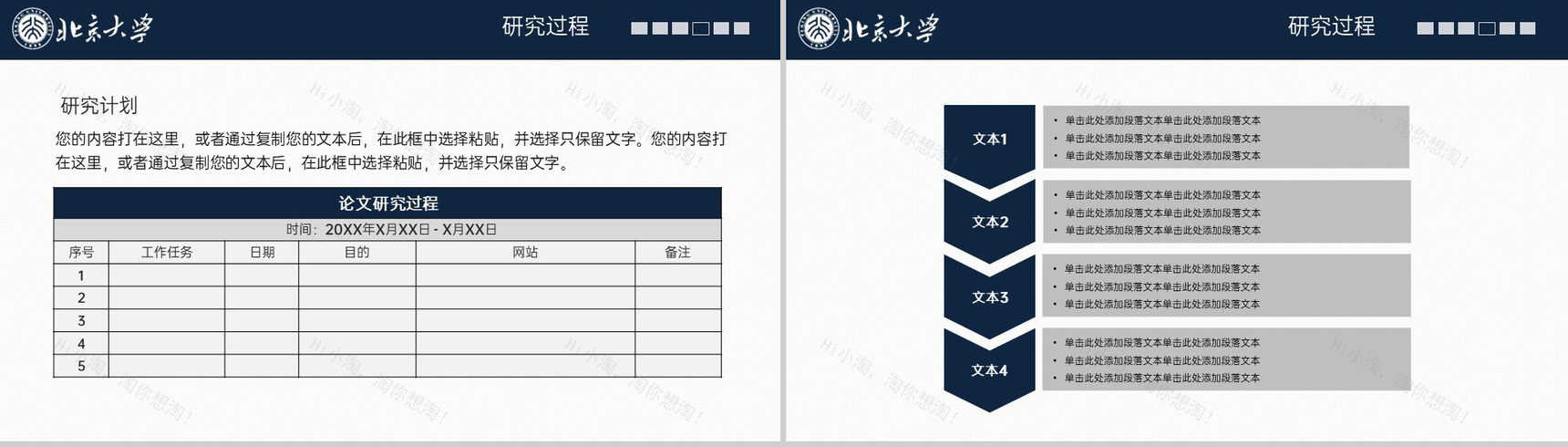 蓝色简约风北京大学毕业论文答辩课题综述PPT模板-12