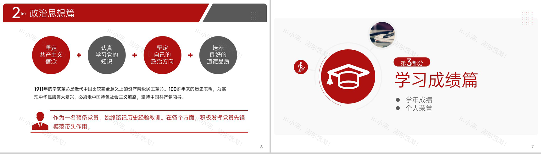 商务红色大学生国家奖学金申请答辩演讲PPT模板-4