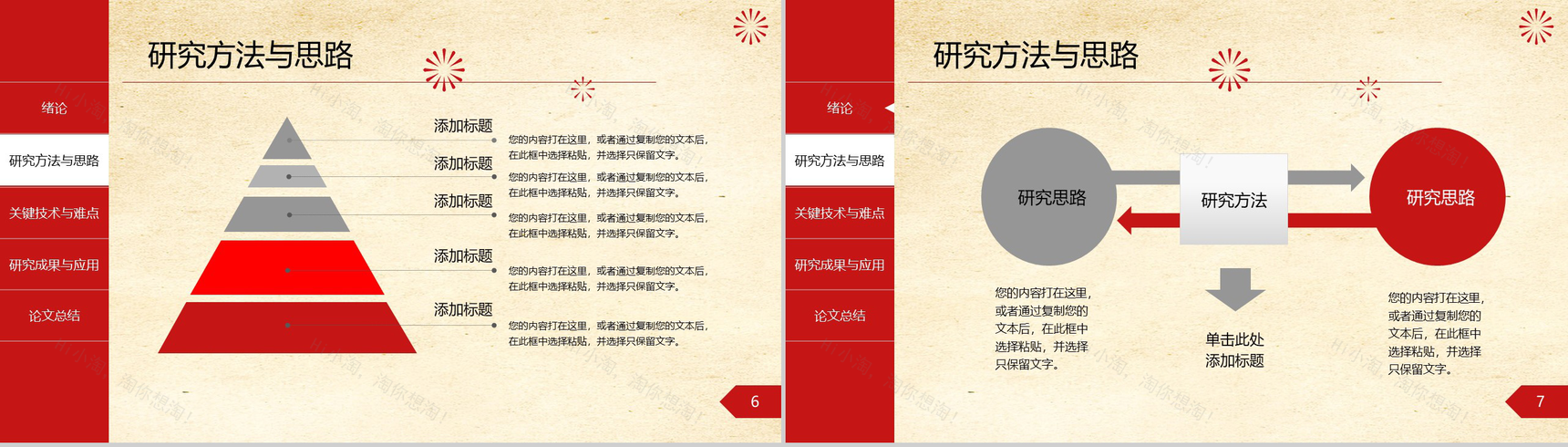 喜庆中国风红灯笼毕业论文答辩PPT模板-4